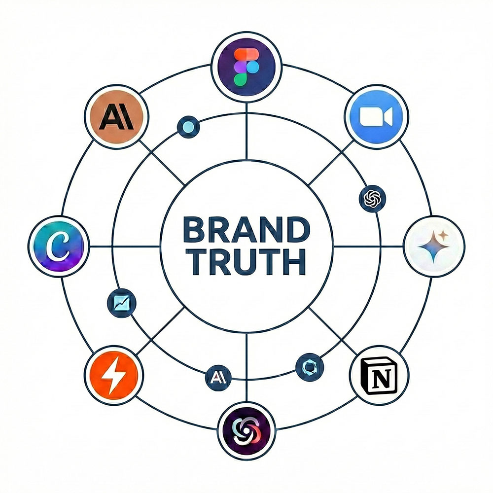 Brand Truth connecting to various AI tools and platforms